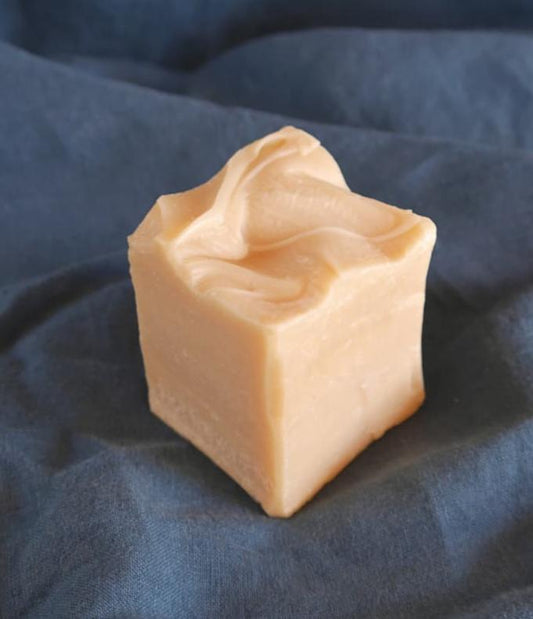 True Coconut Soap Bar on blue background