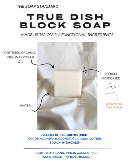 True Dish Block Soap (Coconut Oil)